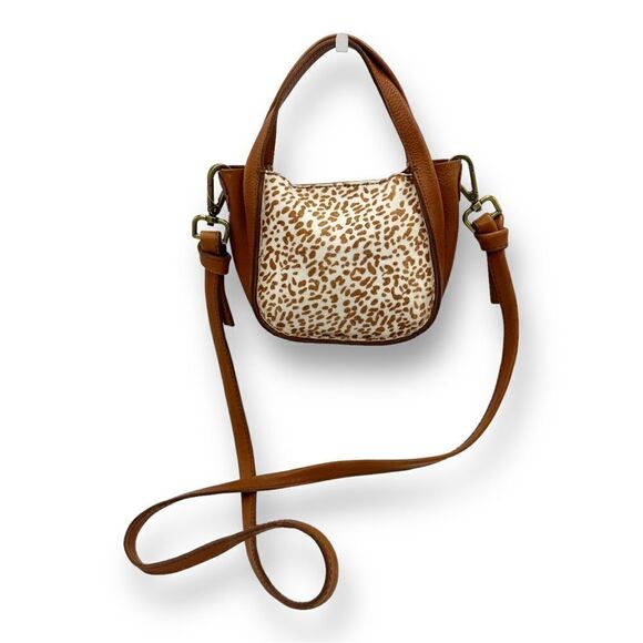 New Madewell Micro Sydey‎ Cheetah Print Chestnut Brown Crossbody Convertible Bag - Picture 1 of 16